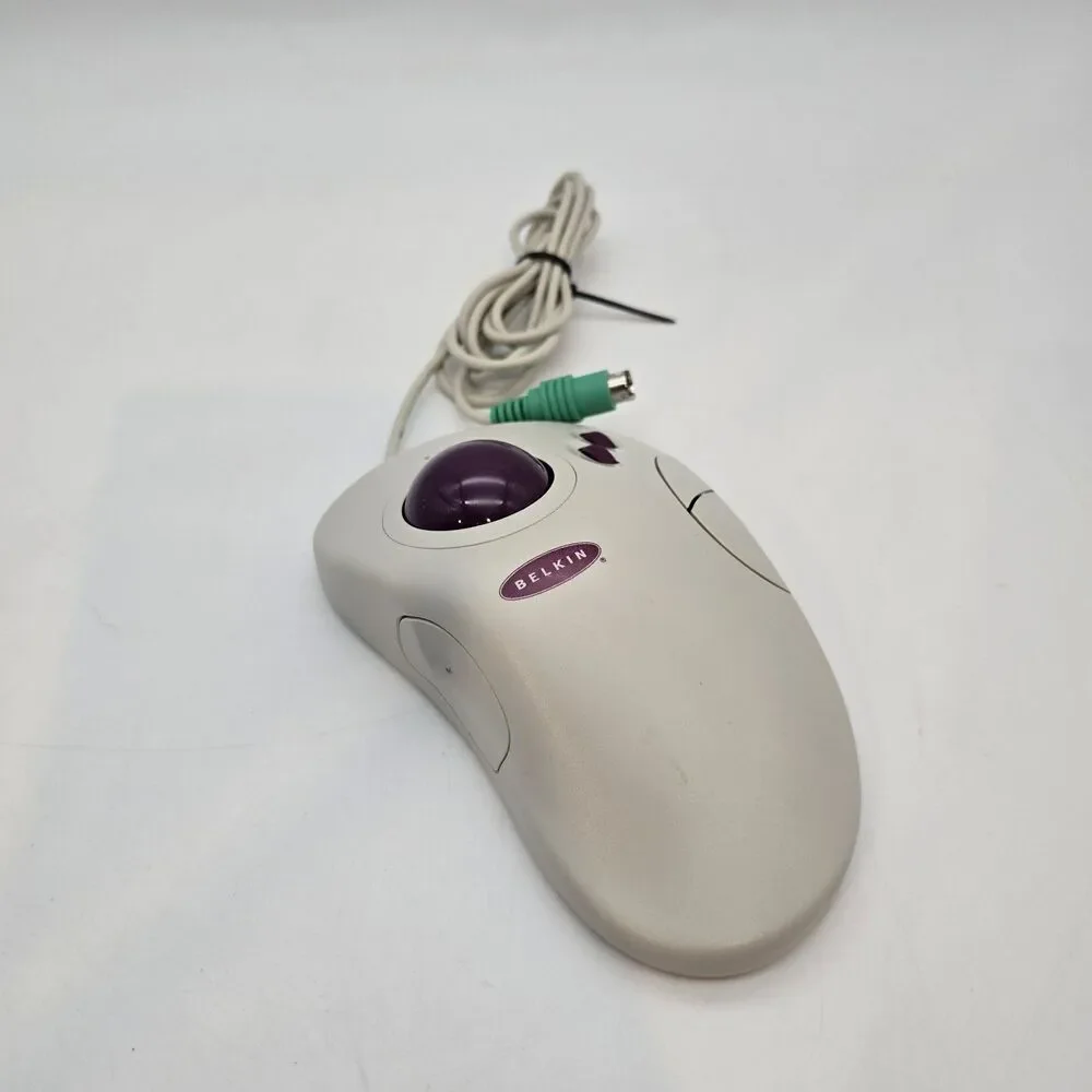 Belkin Trackmaster Trackball Mouse F8E189 PS/2 Vintage Computer 3 Button